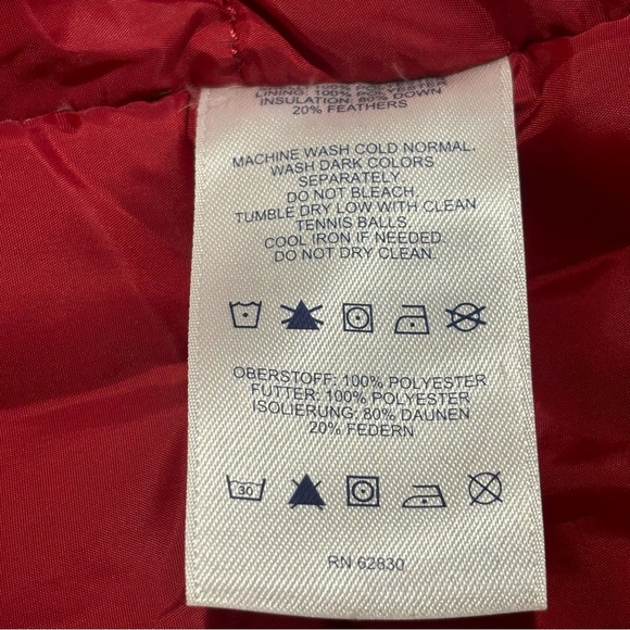 LAND’S END Sz XL Puffer Coat Down Filled Zipper and Snap Closure Hood Pockets - Picture 11 of 11